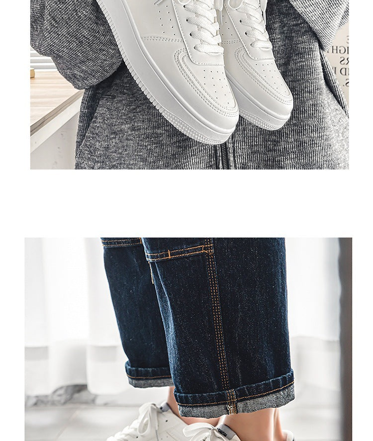 White Shoes Men's Summer Breathable Youth Casual All-match Men's Shoes 2024 New Student Pure White Sports Shoes