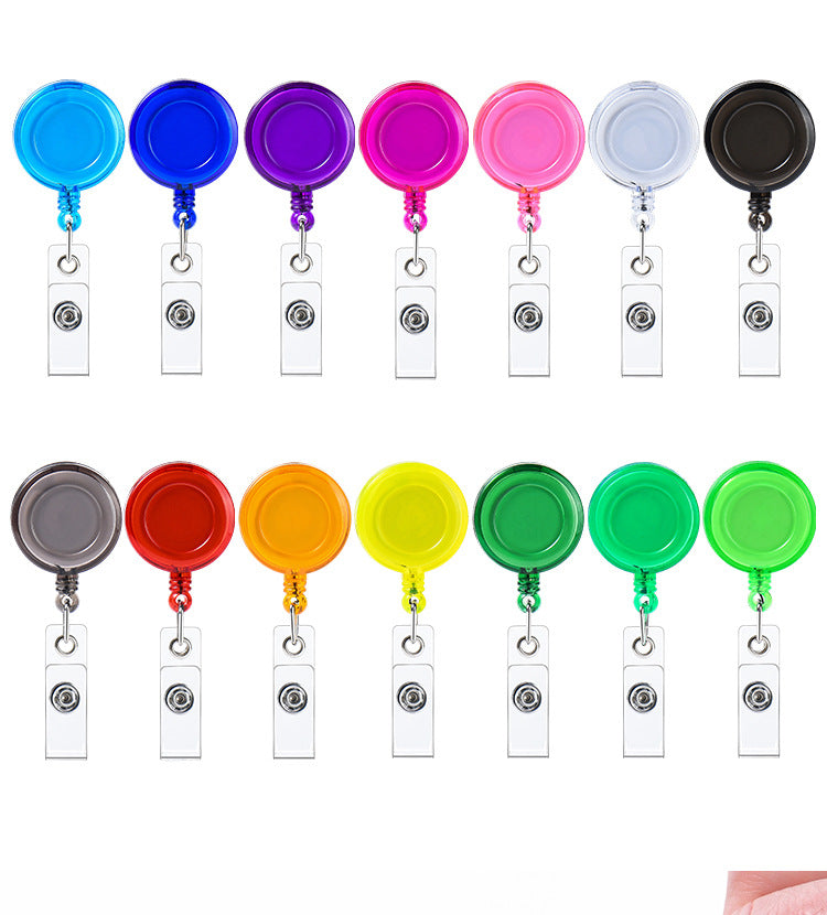 Transparent Easy Pull Buckle Doctor Nurse Breast Card Certificate Card Case Anti-loss Clip Buckle Meal Card Work Card Transparent Color Retractable Buckle