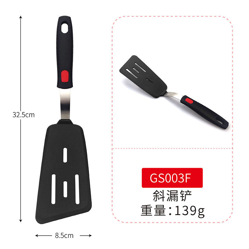 Cross-Border Silicone Cooking Utensils Non-Stick Pan Silicone Spatula Teppanyaki Cooking Spatula Pancake Tamagoyaki Spatula Leaking Spatula