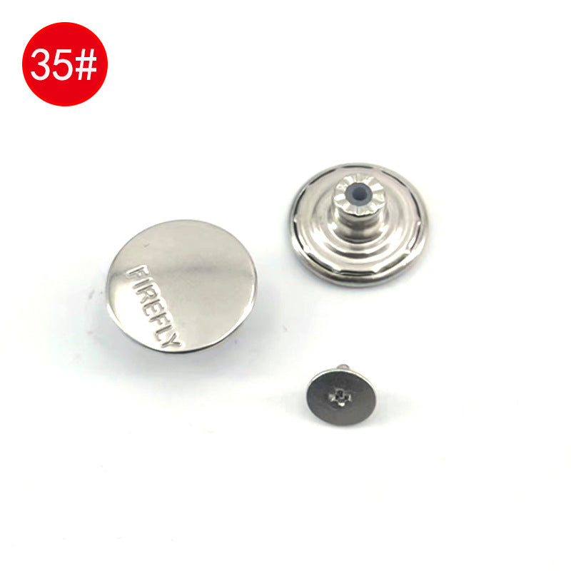 Wholesale In-Stock Waist-Cinching Button-Free Detachable Jeans Buttons, Eco-Friendly Buttons, Screw Metal I-Shaped Buckles