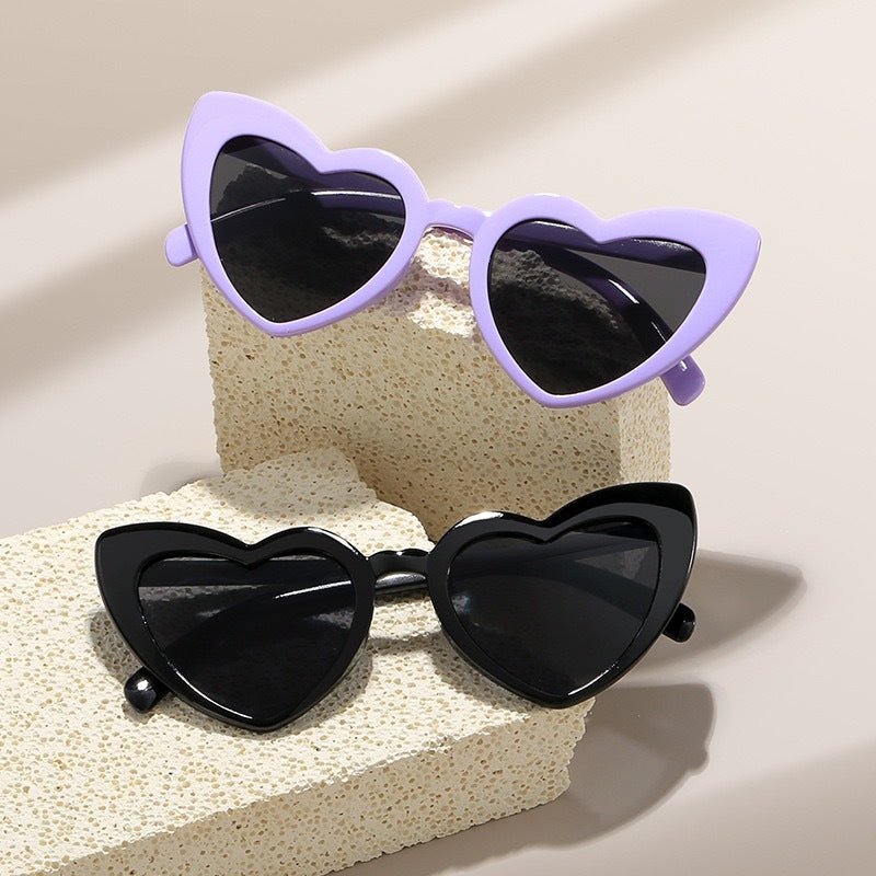 Personalized New European and American Sun Protection and Anti-Uv Sunglasses, Trendy and Fashionable Peach Heart Sunglasses, Internet Celebrity Cat-Eye Glasses