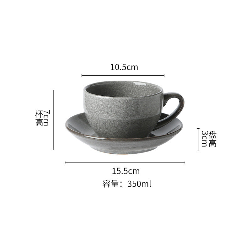 Kiln-Turned Coffee Cup Set Mug Retro Office Water Cup Japanese Breakfast Cup High-Value Ceramic Tea Cup