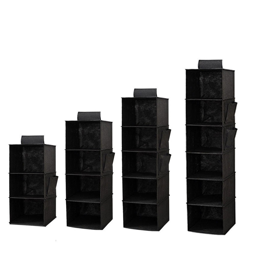 Foldable Metal Hook Velcro Bamboo Sheet Bearing Strong Multi-purpose Layered Wardrobe Finishing Storage Hanging Bag Wholesale
