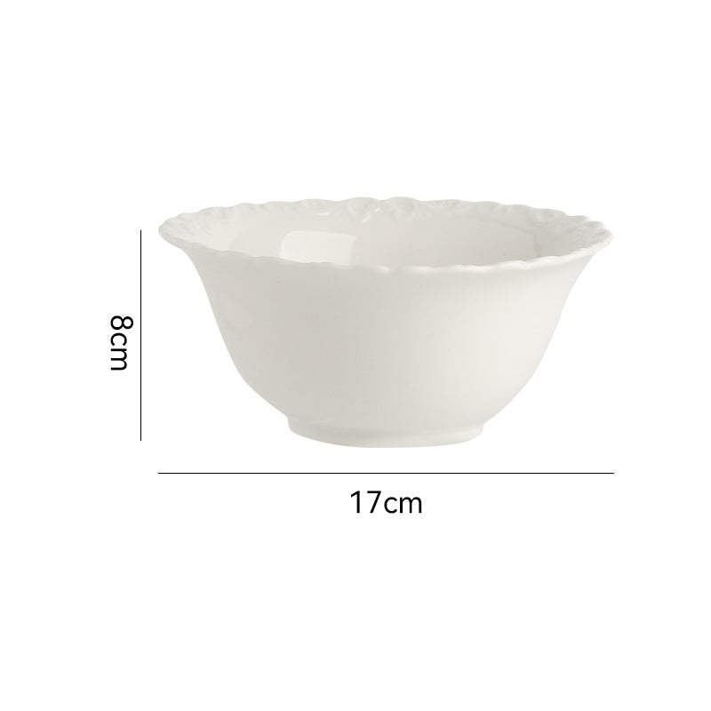 French ins style cream ceramic Western plate lace vintage dessert plate cream cake plate swing plate wholesale