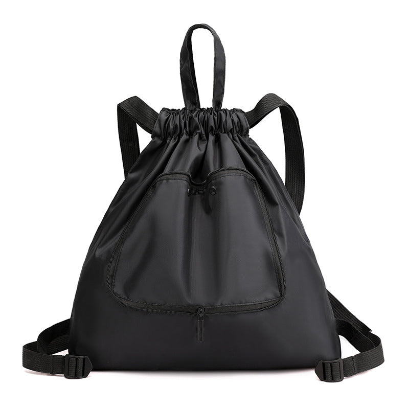 Cross-border New Travel Bag Bundle Mouth Backpack Women's Simple Drawstring Storage Bag Large Capacity Backpack Shopping Bag