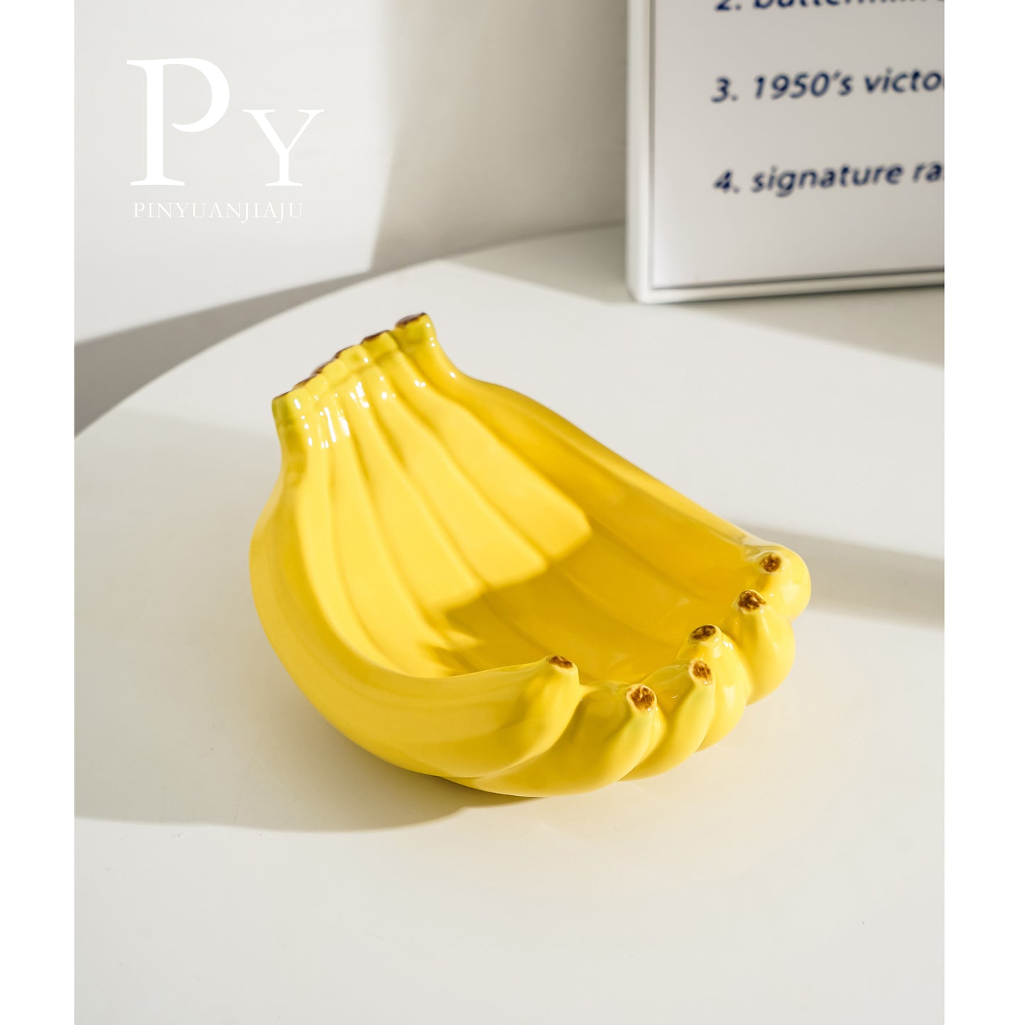 Ceramic Banana Fruit Plate, Snack Plate, Candy Plate, Living Room Coffee Table Fruit Plate, High-End Light Luxury Decoration