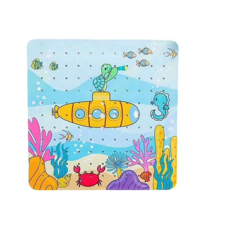53*53cm bathroom anti-slip mat children's cartoon shower mat toilet mat PVC foreign trade spot hair generation