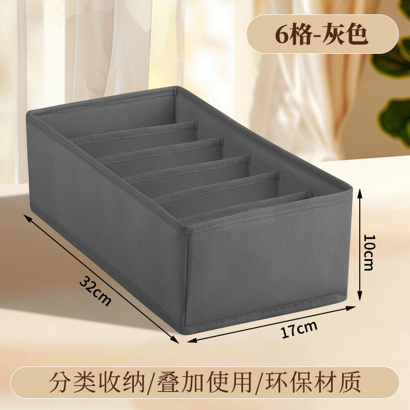 Fabric Underwear Storage Box with Compartments for Home Use, Drawer-Style Storage with Dividers for Organizing Socks
