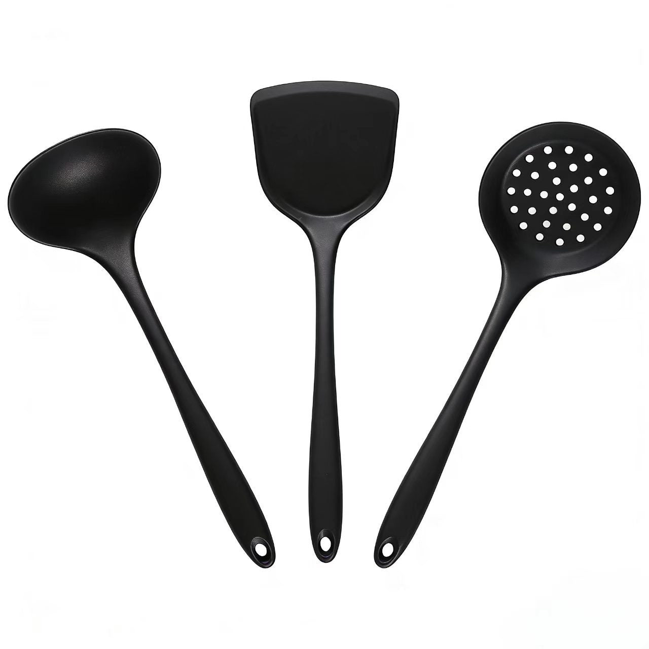 In-Stock Two-Color Silicone Kitchen Utensils, Kitchen Supplies That Won'T Damage Pots, Easy to Clean, Strainer, Soup Spoon, Spatula Set, Non-Stick Pan