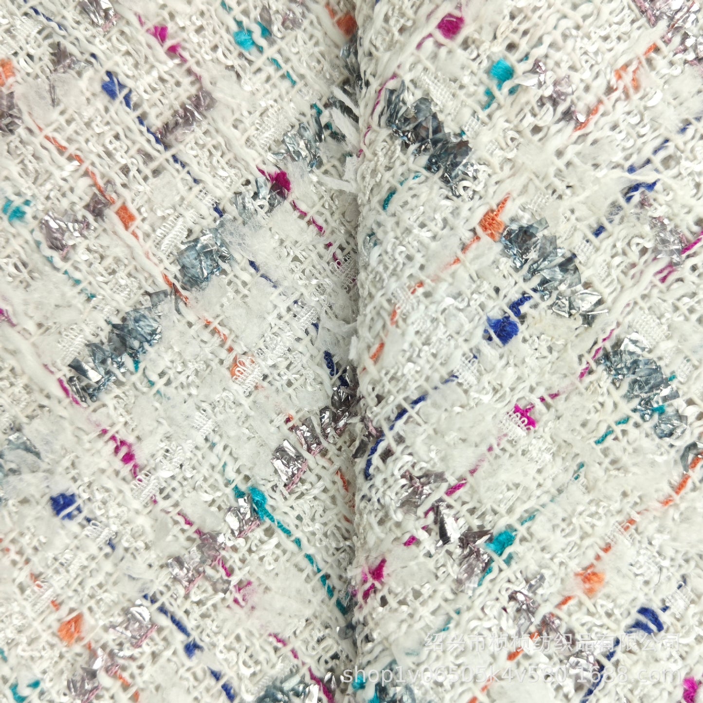 Tweed Style Bright Silk Woolen Woven Tweed Fabric Woven Yarn-Dyed Fashion Women's Outwear Jacket Bag Shoe Materials, Etc