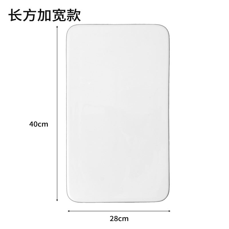 Ceramic Cake Plate Pure White Square Plate Dessert Display Dish Baking Tableware Buffet Round Swing Plate Long Square Plate