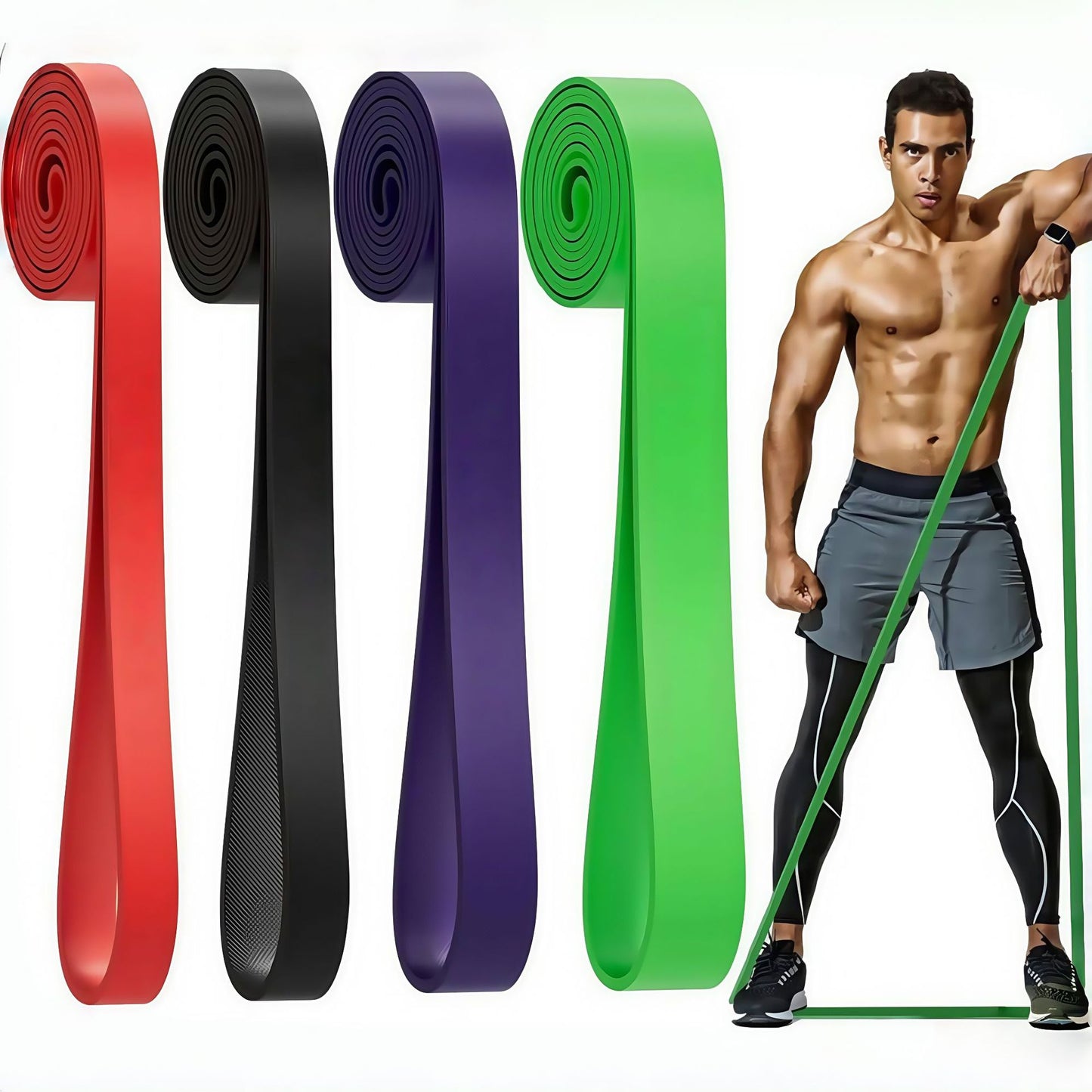 Fitness elastic belt pull-up resistance belt strength training elastic rope men's and women's yoga stretch auxiliary tension belt