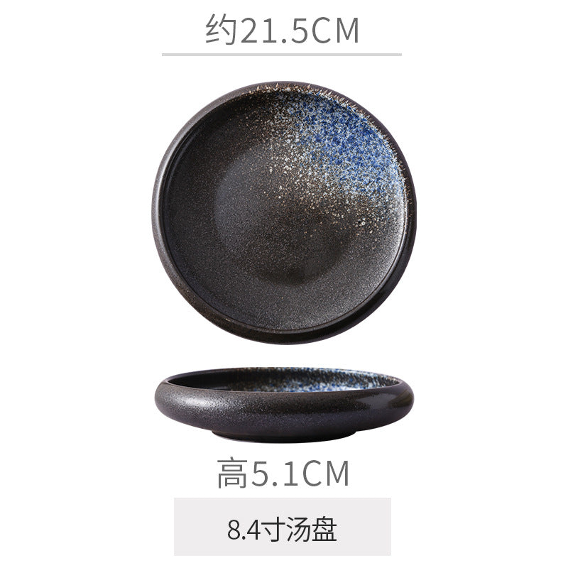 Retro Japanese Style Ceramic Bowl Creative Personality Household Rice Bowl Restaurant Special Snack Bowl Dessert Salad Bowl