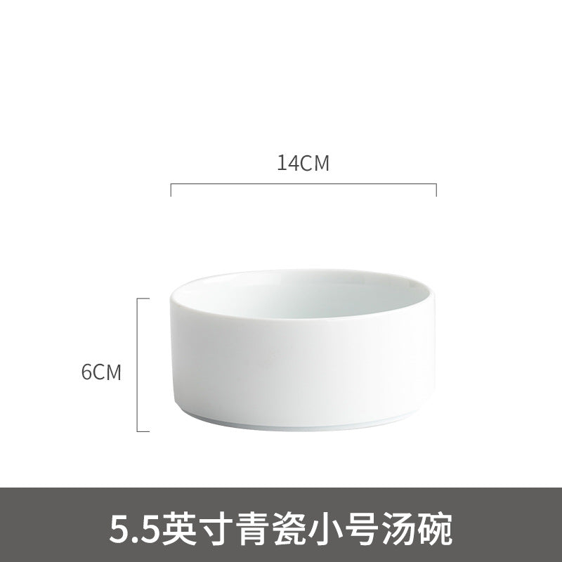Ceramic Straight Plate Flat Bottom Deep Plate Soup Plate Japanese Seafood Plate Dish Plate Dessert Plate Nest Plate Simple Salad Bowl