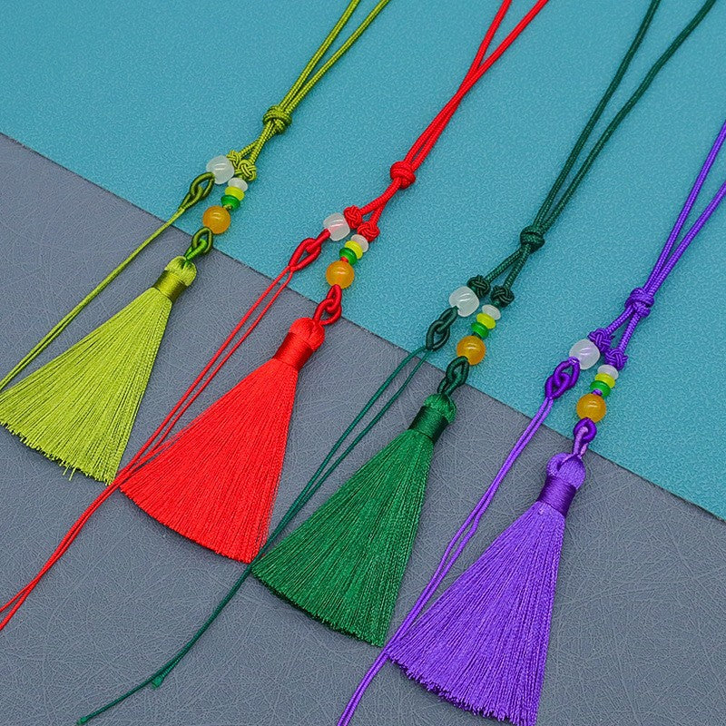 Tassel Handle Piece with Tassel, Handmade Woven DIY Short Sword Tassel Pendant