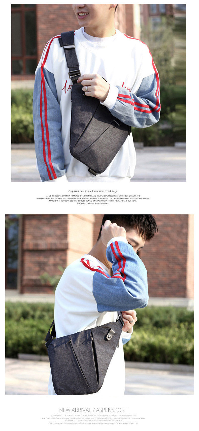 Chest Bag Men's Distinctive Shoulder Crossbody Bag Fashion Cross Bag Multifunctional Sports Fashion Underarm Bag Men's Chest Bag