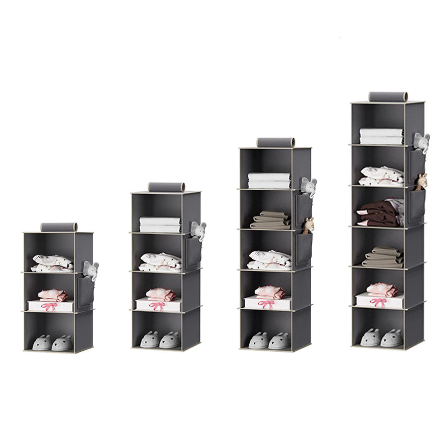 Foldable Metal Hook Velcro Bamboo Sheet Bearing Strong Multi-purpose Layered Wardrobe Finishing Storage Hanging Bag Wholesale