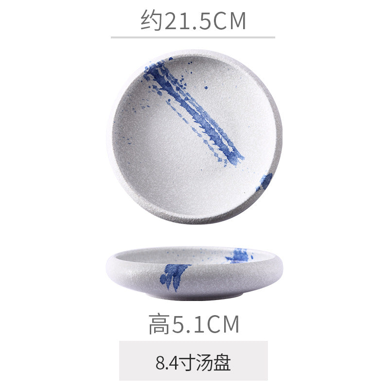 Retro Japanese Style Ceramic Bowl Creative Personality Household Rice Bowl Restaurant Special Snack Bowl Dessert Salad Bowl