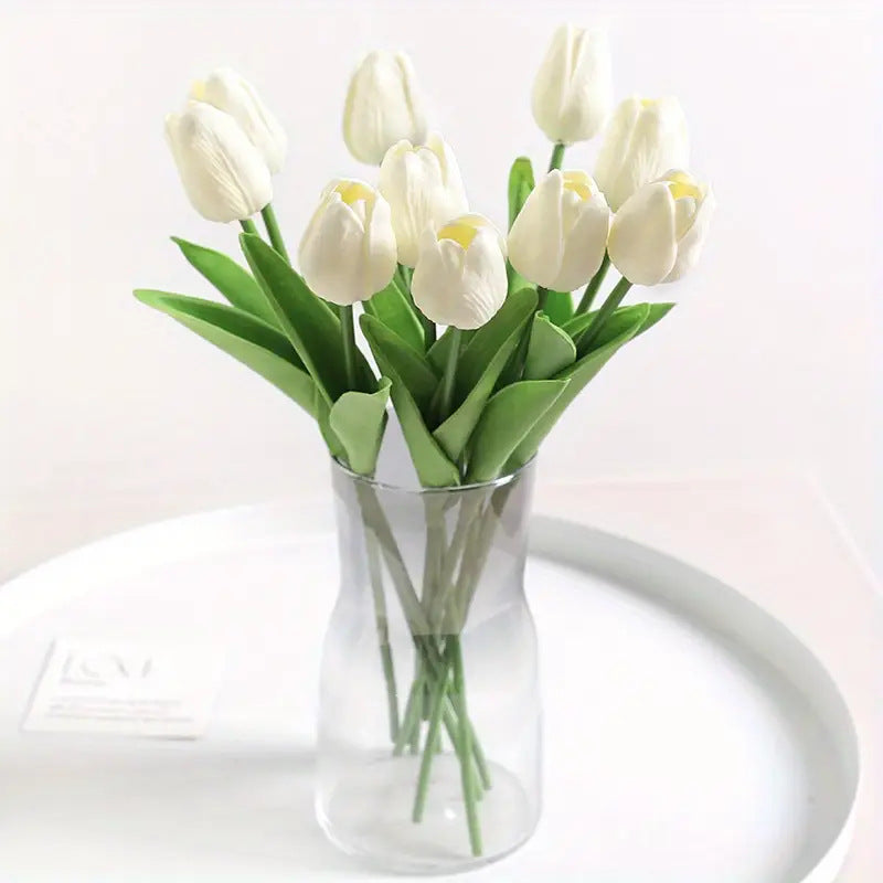 Pu Mini Tulip Artificial Flower Bouquet Cross-Border Artificial Flower Home Decoration Photo European Style Ornaments Factory Direct Sale