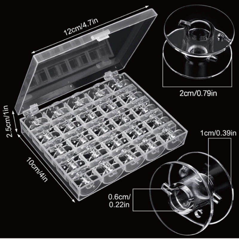 Household Sewing Machine Bobbin Storage Box 25/36 Grids Bobbin Case Plastic Parts Storage Hand Sewing Needle and Thread Box