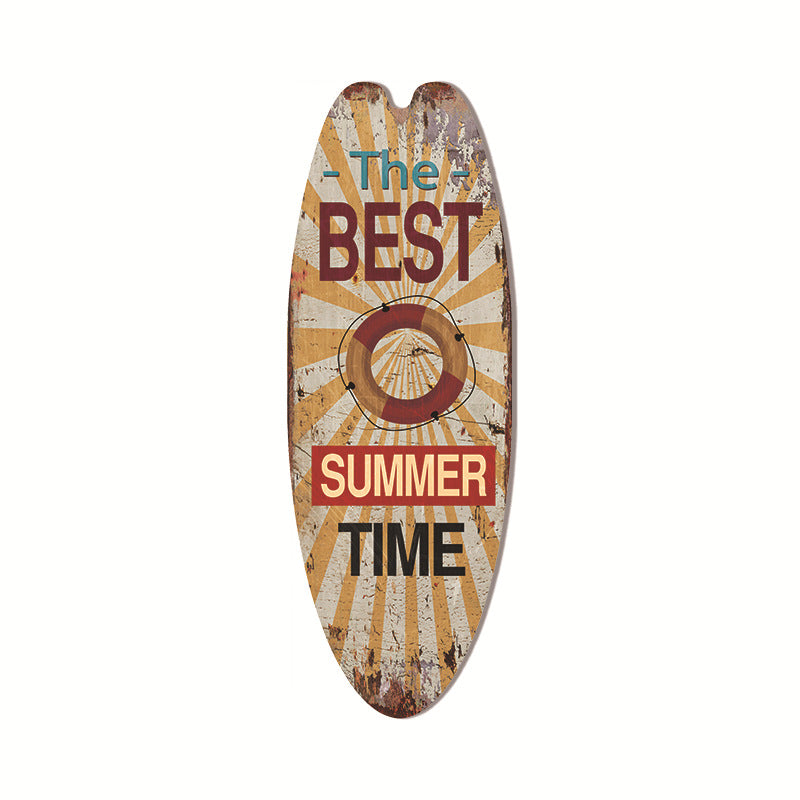 Cross-Border Surfboard Pendant Beach Leisure Wall Decoration Wooden Brand Hawaiian Party Supplies Scene Layout