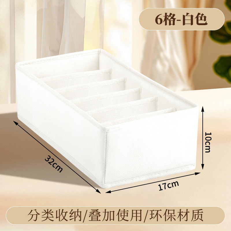 Fabric Underwear Storage Box with Compartments for Home Use, Drawer-Style Storage with Dividers for Organizing Socks