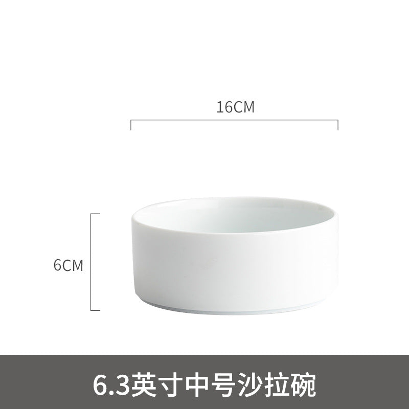Ceramic Straight Plate Flat Bottom Deep Plate Soup Plate Japanese Seafood Plate Dish Plate Dessert Plate Nest Plate Simple Salad Bowl