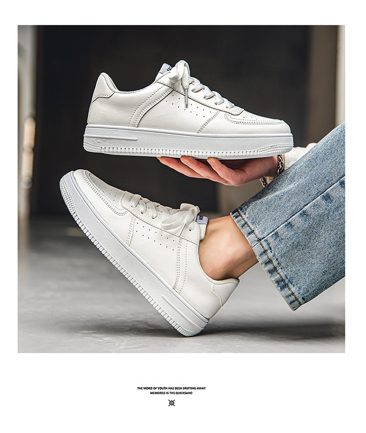 White Shoes Men's Summer Breathable Youth Casual All-match Men's Shoes 2024 New Student Pure White Sports Shoes
