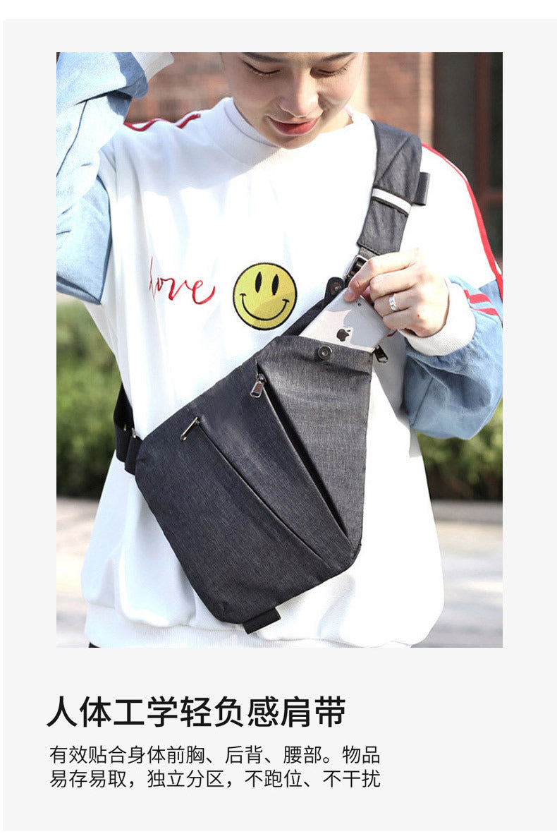 Chest Bag Men's Distinctive Shoulder Crossbody Bag Fashion Cross Bag Multifunctional Sports Fashion Underarm Bag Men's Chest Bag