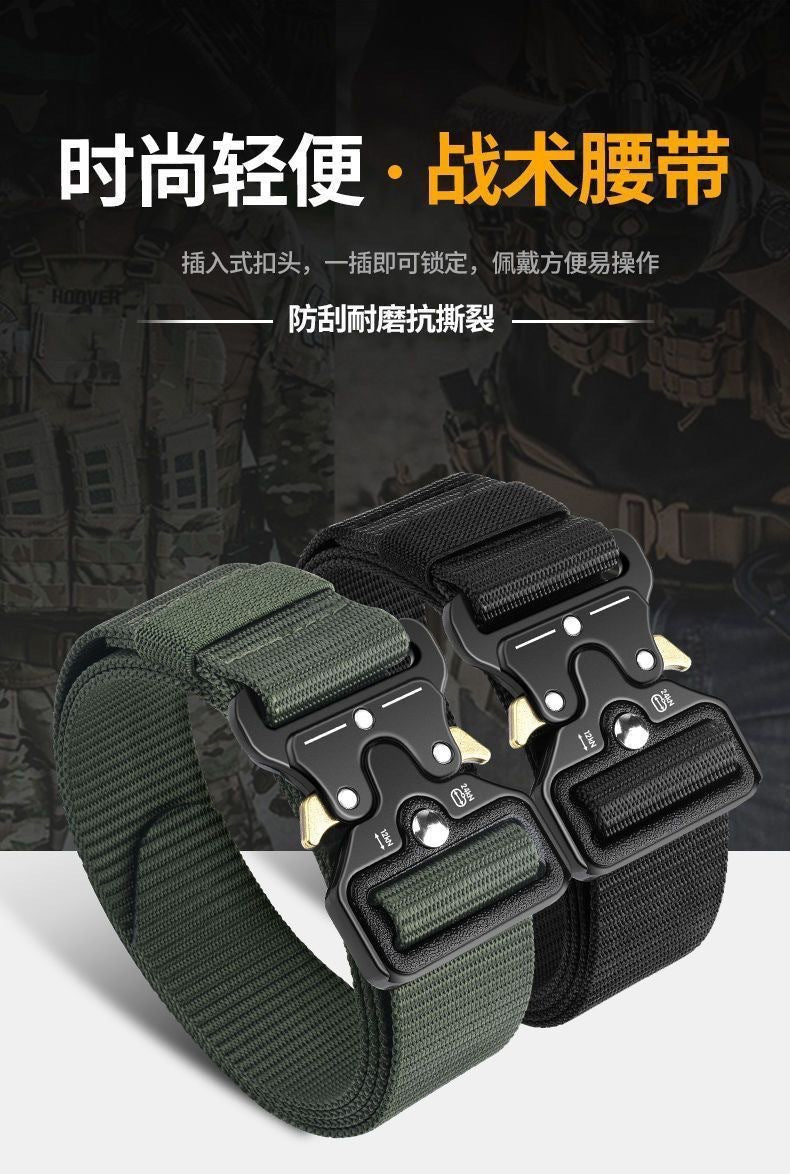 Factory direct cross-border nylon automatic buckle belt outdoor tooling tactical pants belt military training belt men wholesale