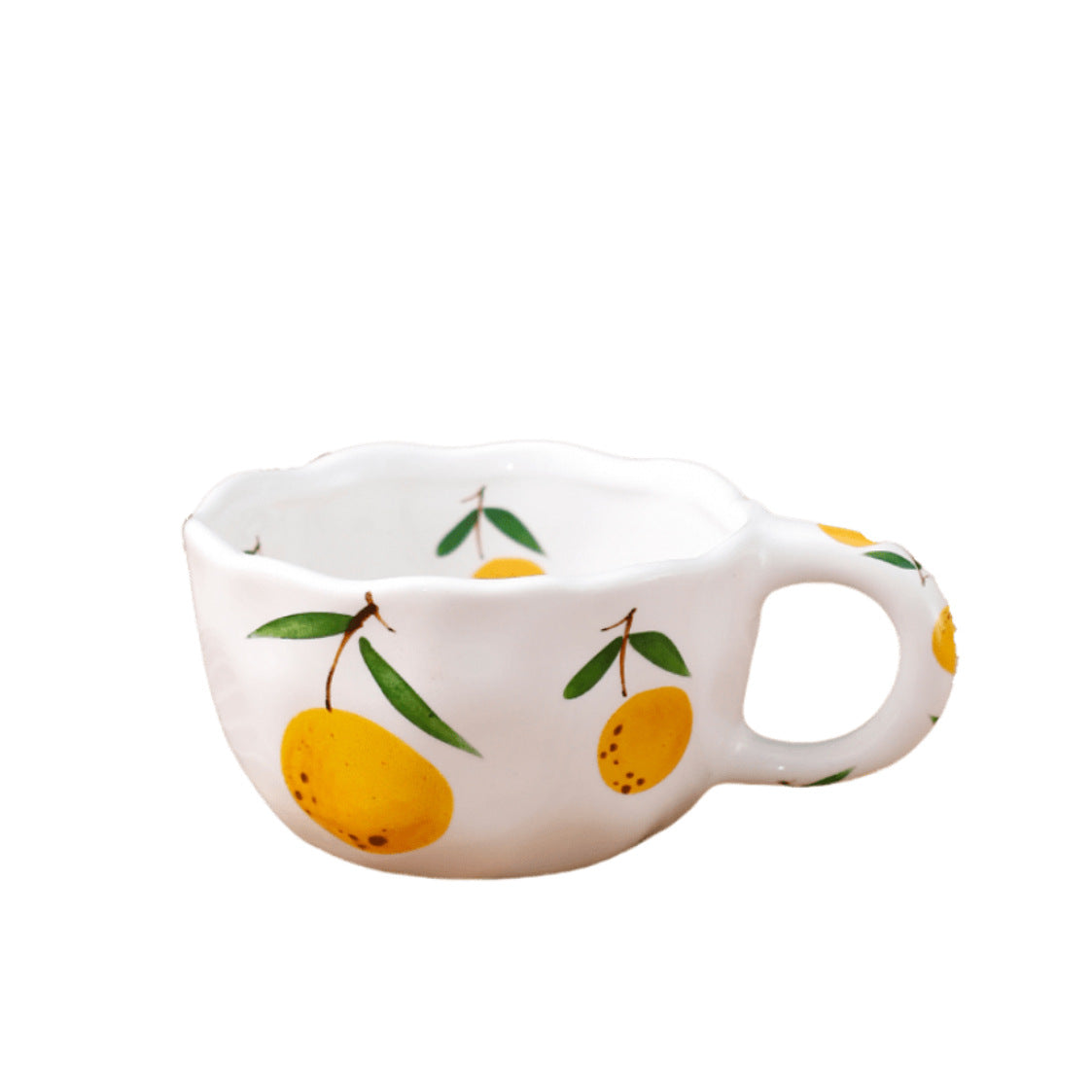 Cross-border can be labeled hair girl heart pinch strawberry fruit coffee cup afternoon tea ceramic cup cute coffee cup
