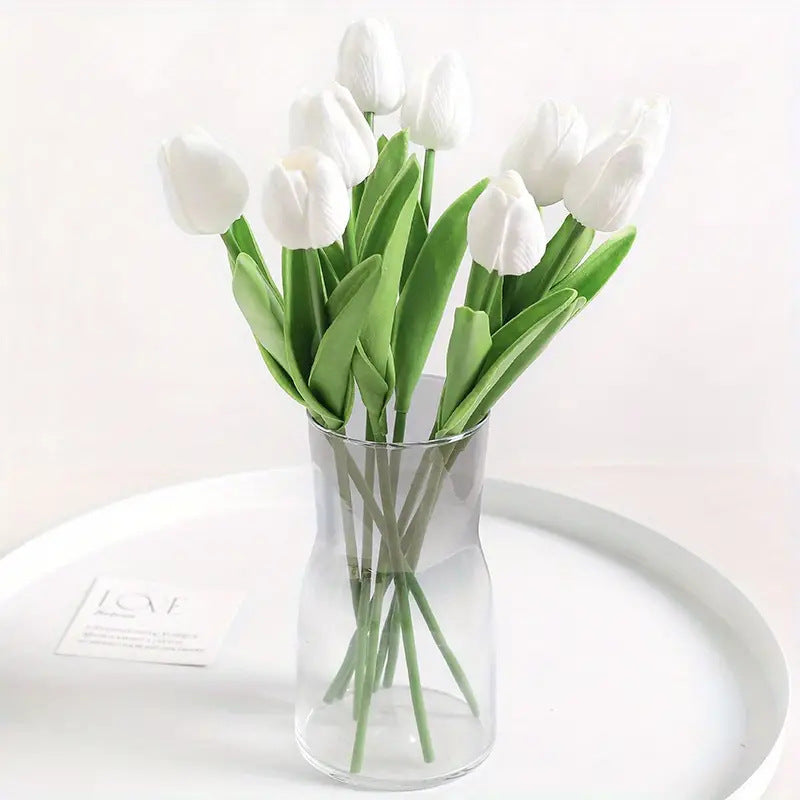 Pu Mini Tulip Artificial Flower Bouquet Cross-Border Artificial Flower Home Decoration Photo European Style Ornaments Factory Direct Sale
