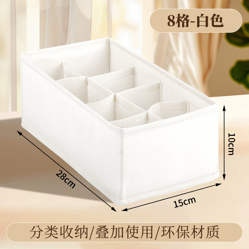 Fabric Underwear Storage Box with Compartments for Home Use, Drawer-Style Storage with Dividers for Organizing Socks
