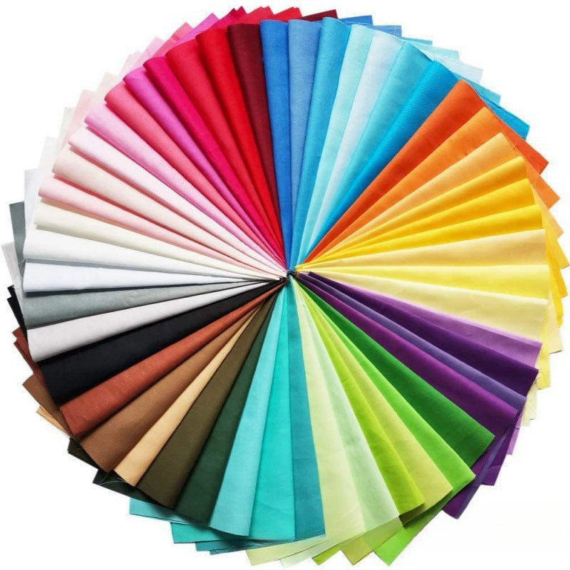 Cross-border foreign trade hot sale cotton twill solid color series cloth pure cotton plain color cloth cloth group 50 pieces in stock