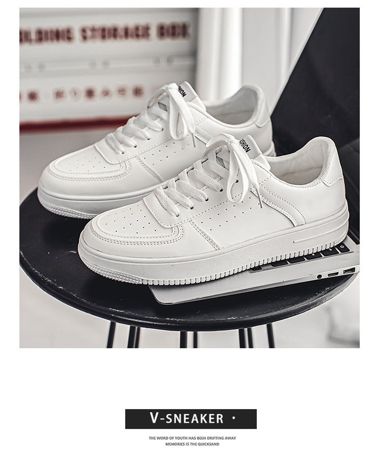 White Shoes Men's Summer Breathable Youth Casual All-match Men's Shoes 2024 New Student Pure White Sports Shoes