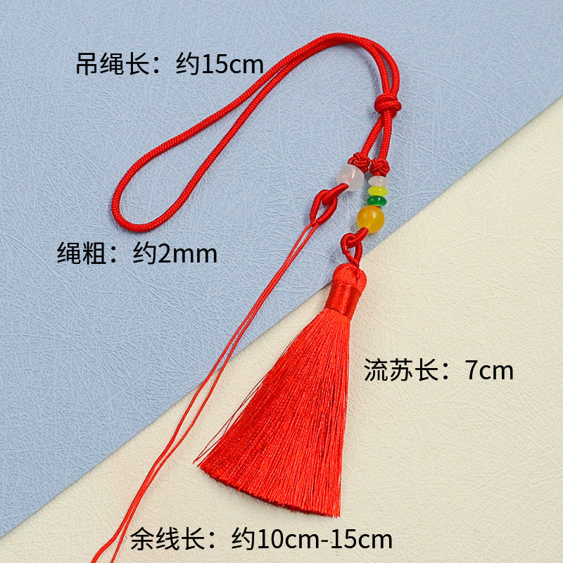 Tassel Handle Piece with Tassel, Handmade Woven DIY Short Sword Tassel Pendant