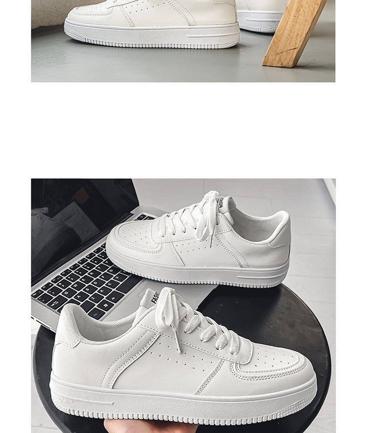 White Shoes Men's Summer Breathable Youth Casual All-match Men's Shoes 2024 New Student Pure White Sports Shoes