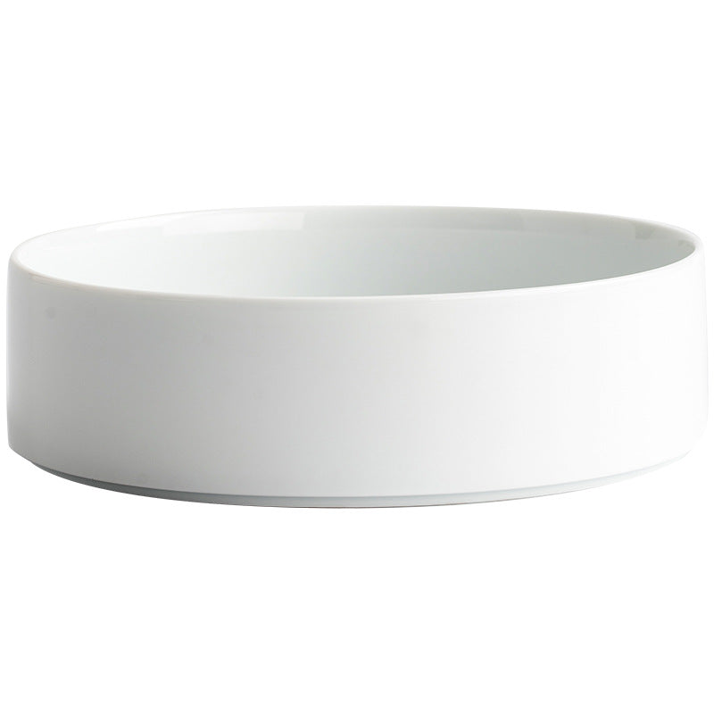 Ceramic Straight Plate Flat Bottom Deep Plate Soup Plate Japanese Seafood Plate Dish Plate Dessert Plate Nest Plate Simple Salad Bowl