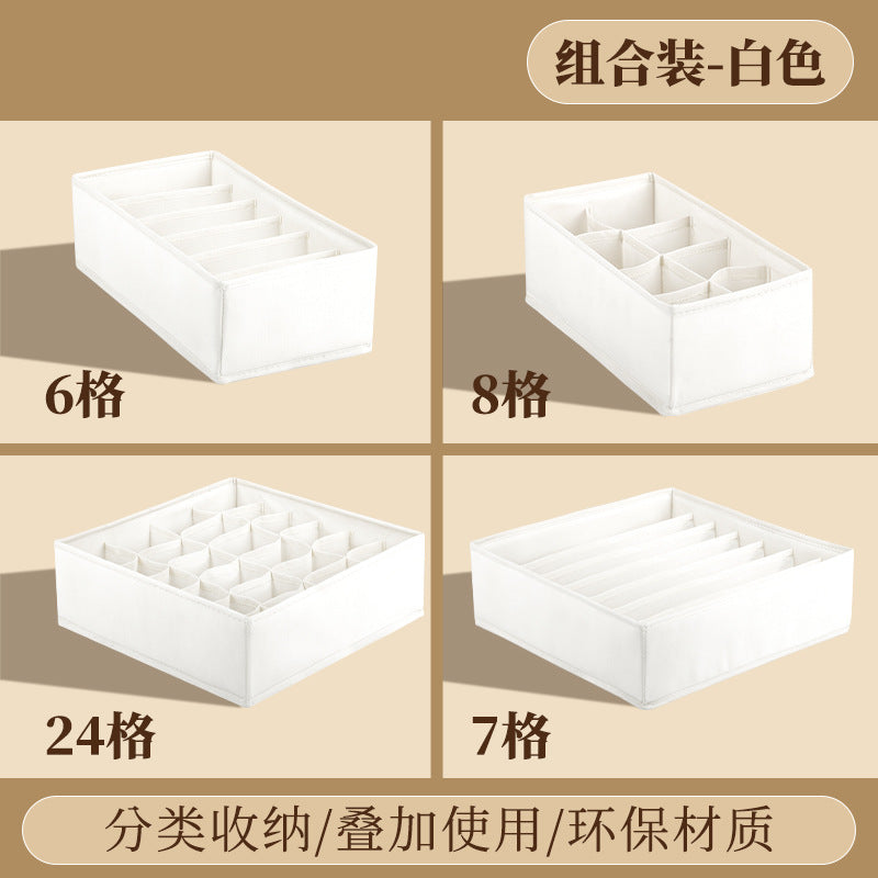 Fabric Underwear Storage Box with Compartments for Home Use, Drawer-Style Storage with Dividers for Organizing Socks