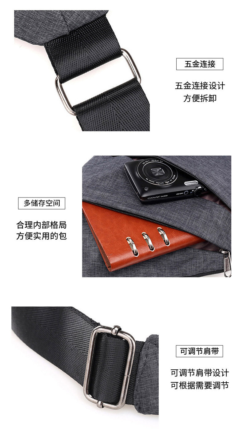 Chest Bag Men's Distinctive Shoulder Crossbody Bag Fashion Cross Bag Multifunctional Sports Fashion Underarm Bag Men's Chest Bag