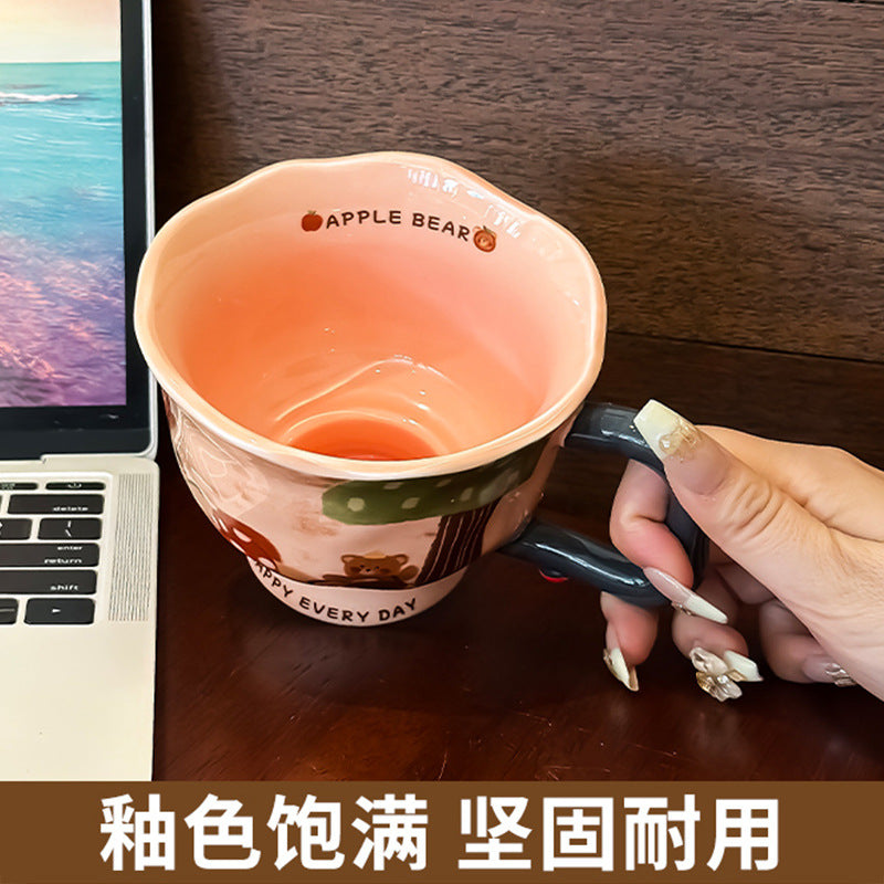 Mug Creative Artistic Ceramic Water Cup 2024 New Style Women's Office Home Breakfast Coffee Cup Accompanying Gift