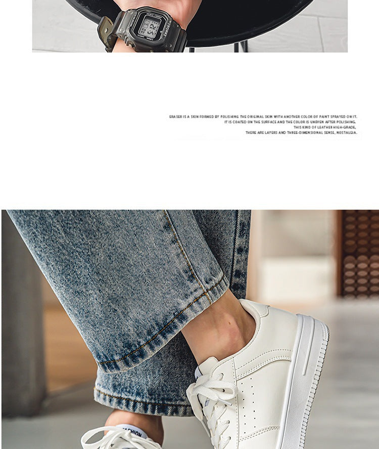 White Shoes Men's Summer Breathable Youth Casual All-match Men's Shoes 2024 New Student Pure White Sports Shoes