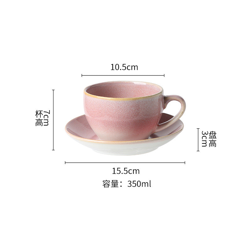 Kiln-Turned Coffee Cup Set Mug Retro Office Water Cup Japanese Breakfast Cup High-Value Ceramic Tea Cup