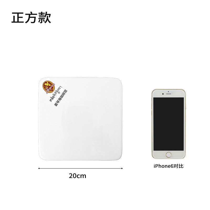 Ceramic Cake Plate Pure White Square Plate Dessert Display Dish Baking Tableware Buffet Round Swing Plate Long Square Plate