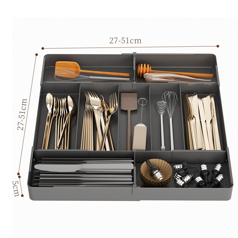 Kitchen Storage Cabinet Household Cabinet Built-in Divided Knife and Fork Chopsticks Kitchen Drawer Partition Tableware Storage Box