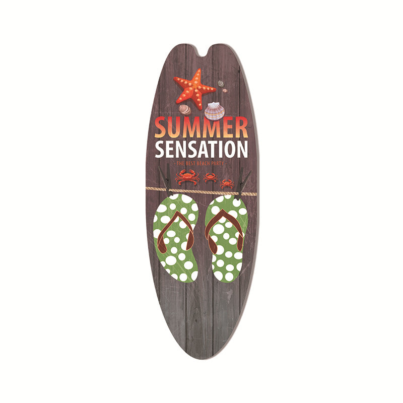 Cross-Border Surfboard Pendant Beach Leisure Wall Decoration Wooden Brand Hawaiian Party Supplies Scene Layout