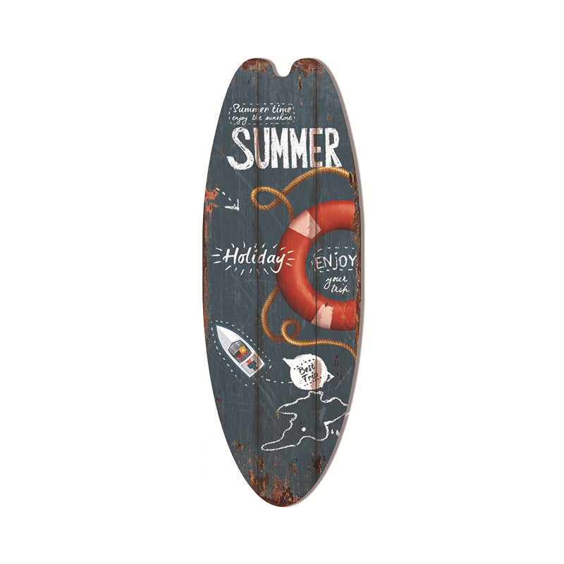 Cross-Border Surfboard Pendant Beach Leisure Wall Decoration Wooden Brand Hawaiian Party Supplies Scene Layout