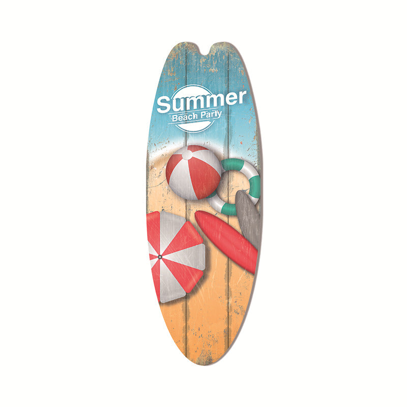 Cross-Border Surfboard Pendant Beach Leisure Wall Decoration Wooden Brand Hawaiian Party Supplies Scene Layout