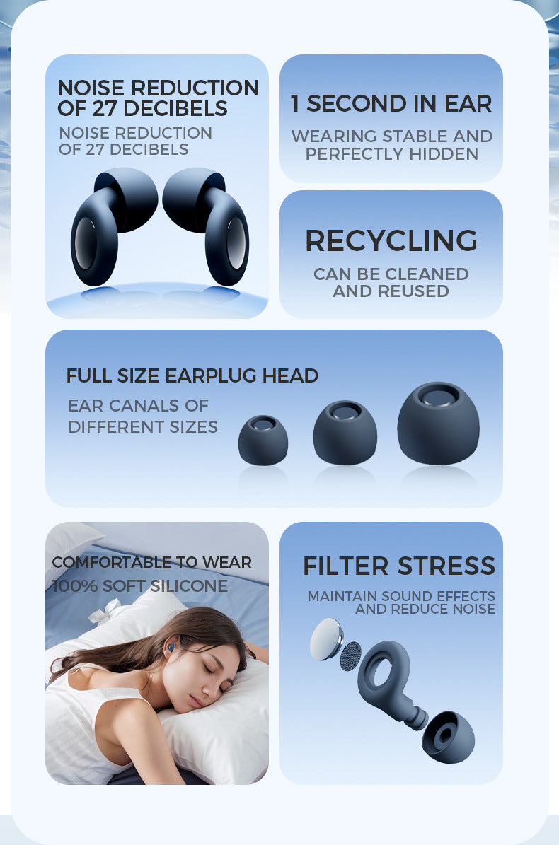 Silicone Earplugs for Sleep Noise Cancel Noise Reduction-Soundproof Reduce Disturbances -Quality loop Earplugs