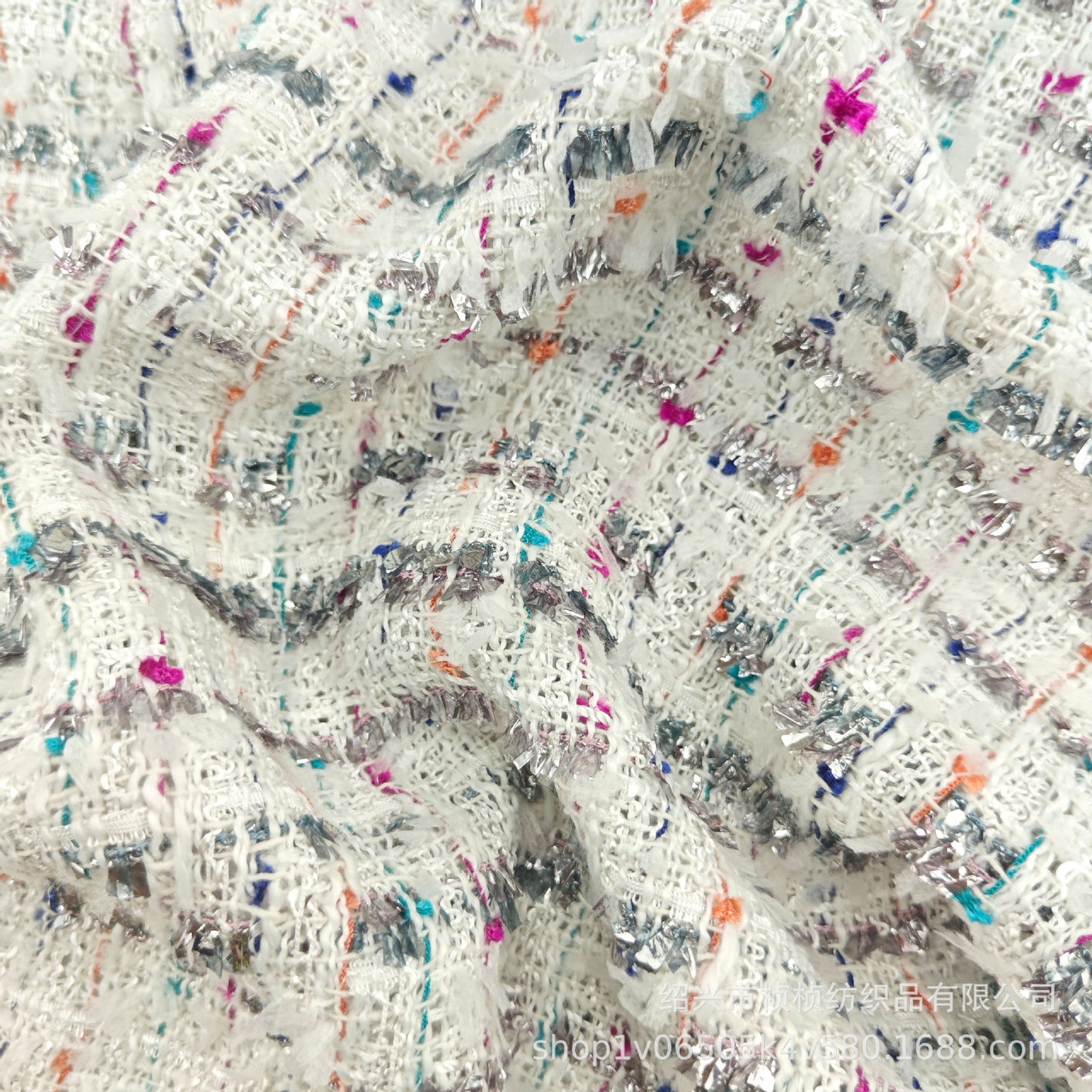Tweed Style Bright Silk Woolen Woven Tweed Fabric Woven Yarn-Dyed Fashion Women's Outwear Jacket Bag Shoe Materials, Etc